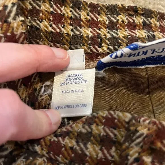 Vintage Pendleton Knockabouts Wool Houndstooth Pencil Skirt Size 12 Made USA - Picture 5 of 7